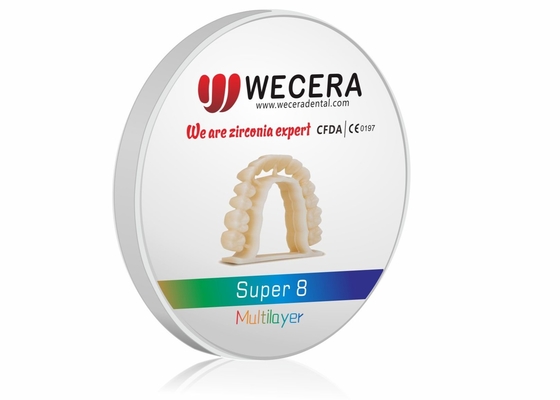 8 Layers Zirconia Blanks Dental Multilayer C2 D98*18mm 57% Translucent