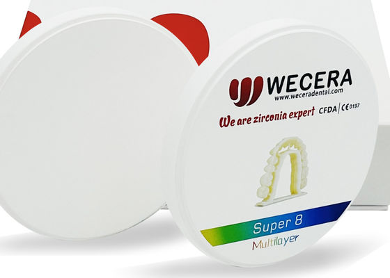 Diameter 98 Mm Multilayer Zirconia Disc in Thickness 10mm 12mm 14mm 16mm 18mm 20mm 22mm 25mm Suitable for Dental Applications