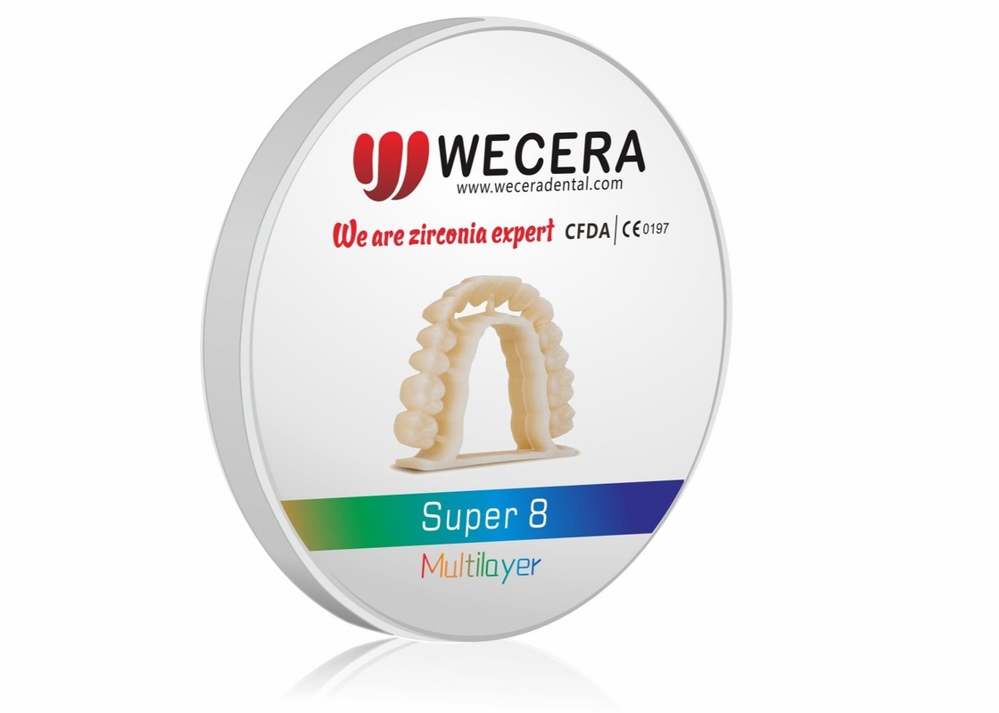 8 Layers Zirconia Blanks Dental Multilayer C2 D98*18mm 57% Translucent